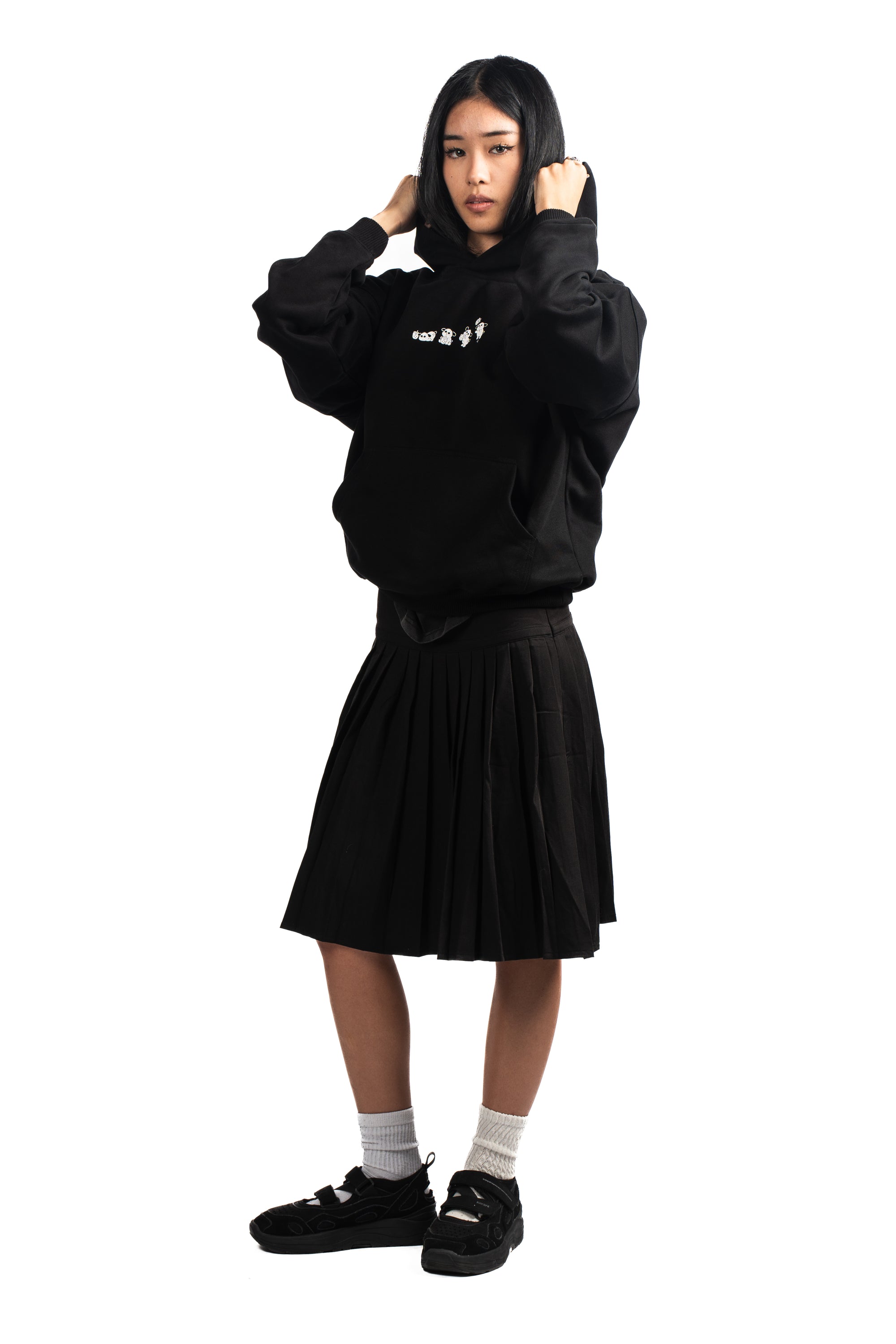CABINET NOIR X BOBABOBA BLACK STONEWASHED OVERSIZED HOODIE 480GSM